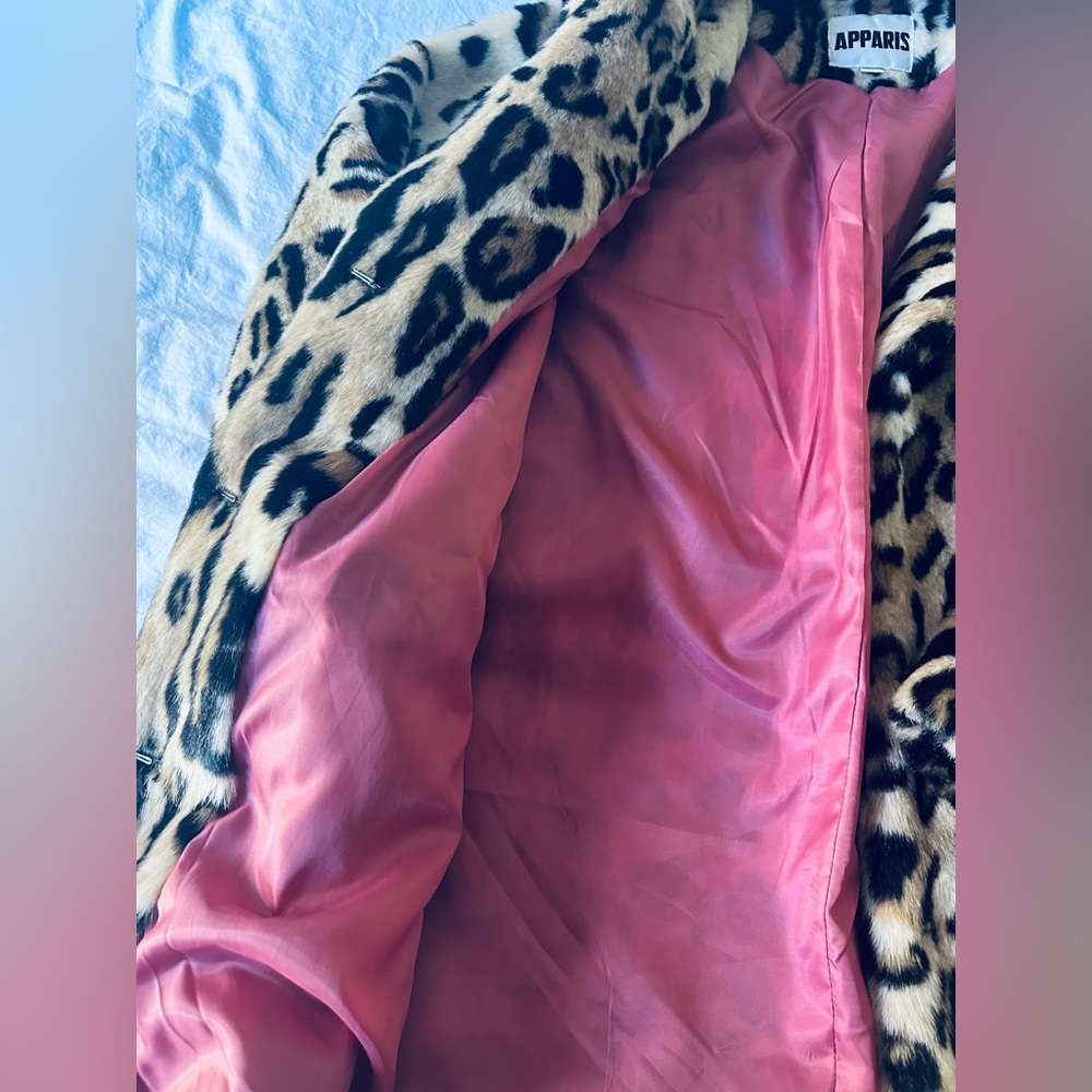 Apparis leopard print faux fur coat size Small - Picture 3 of 10